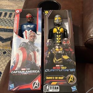 Captain America & The Wasp Marvel Action Figures - Red, Blue, Yellow, Black. NIB